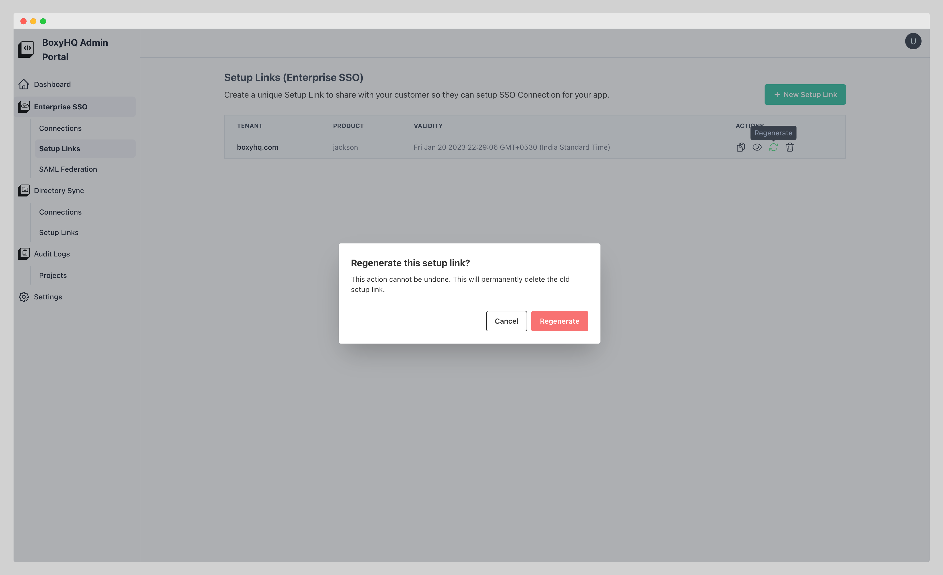 link regenerate from list